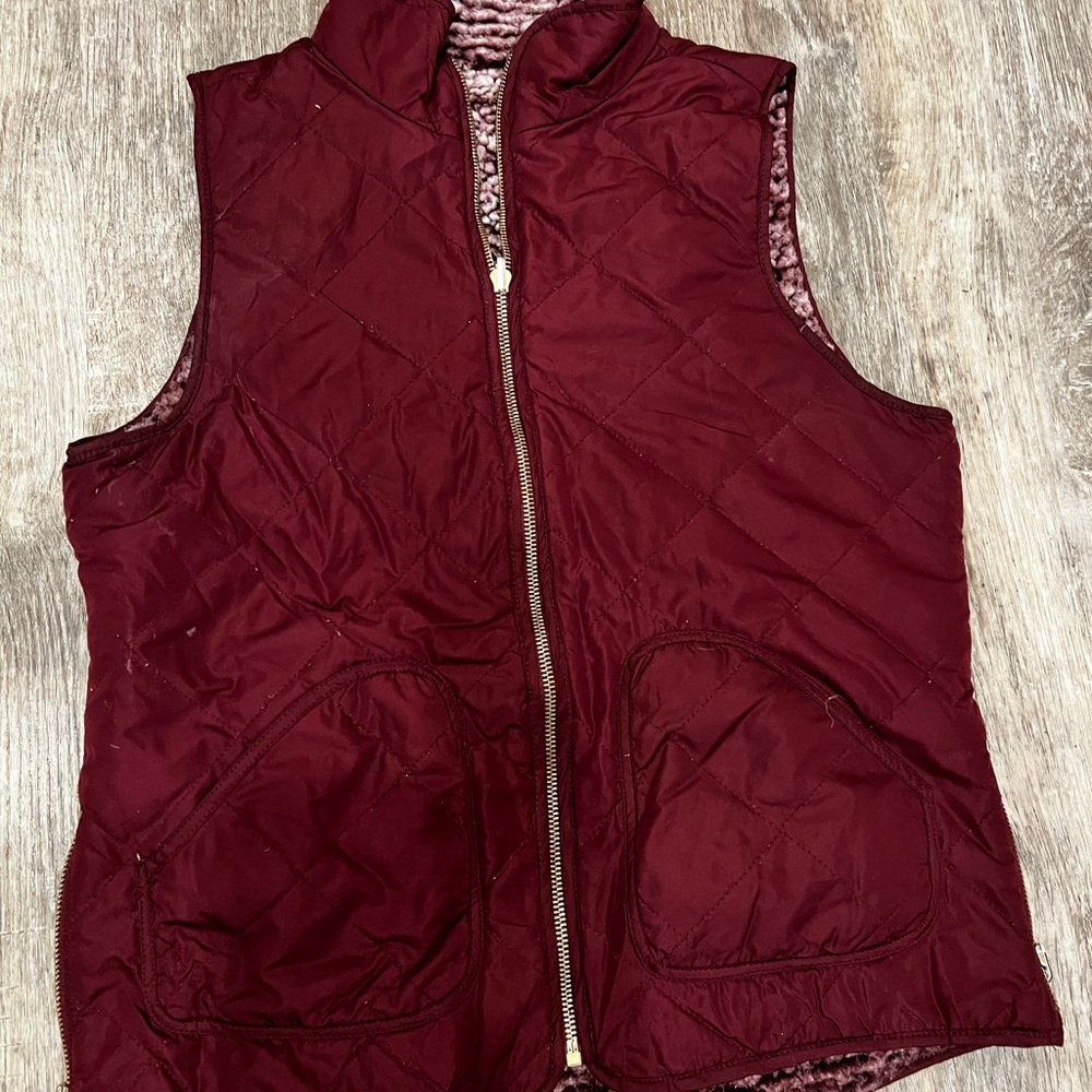 Maroon Quilted/Sherpa Reversible Vest